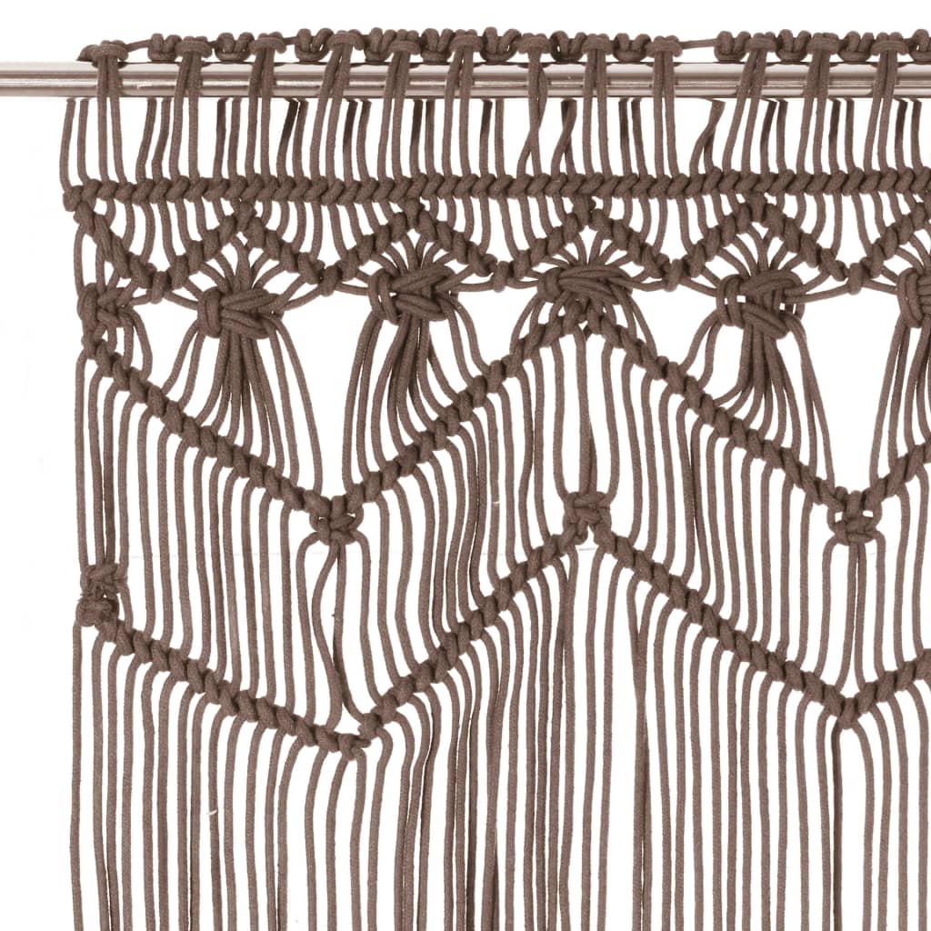 vidaXL Perdea macrame, gri taupe,140 x 240 cm, bumbac vidaXL Perdea macrame, gri taupe,140 x 240 cm, bumbac