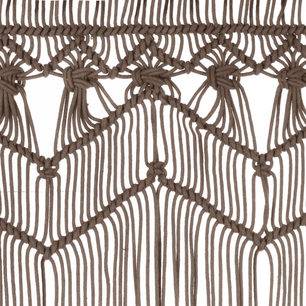 vidaXL Perdea macrame, gri taupe,140 x 240 cm, bumbac vidaXL Perdea macrame, gri taupe,140 x 240 cm, bumbac