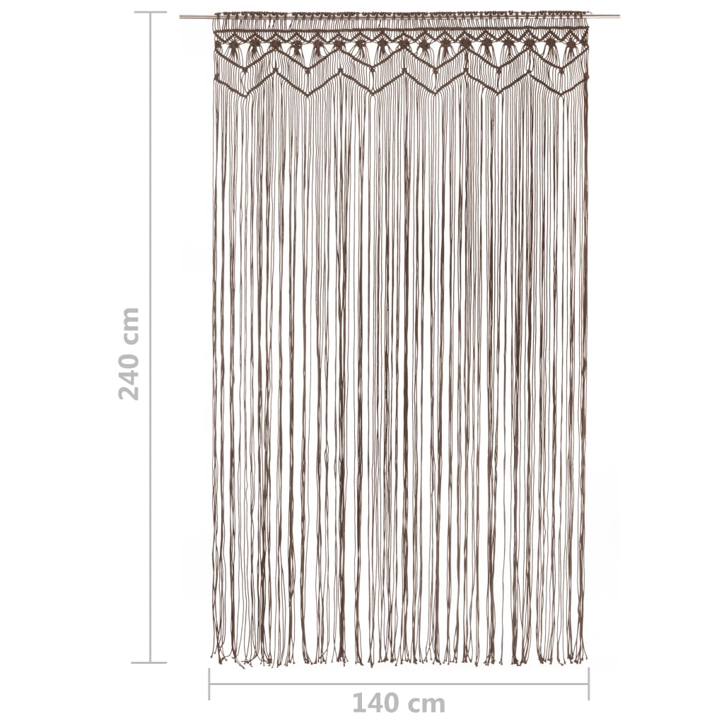 vidaXL Perdea macrame, gri taupe,140 x 240 cm, bumbac vidaXL Perdea macrame, gri taupe,140 x 240 cm, bumbac