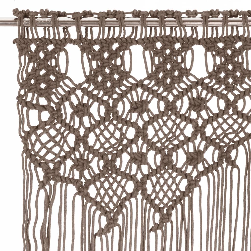 vidaXL Perdea macrame, gri taupe,140 x 240 cm, bumbac vidaXL Perdea macrame, gri taupe,140 x 240 cm, bumbac