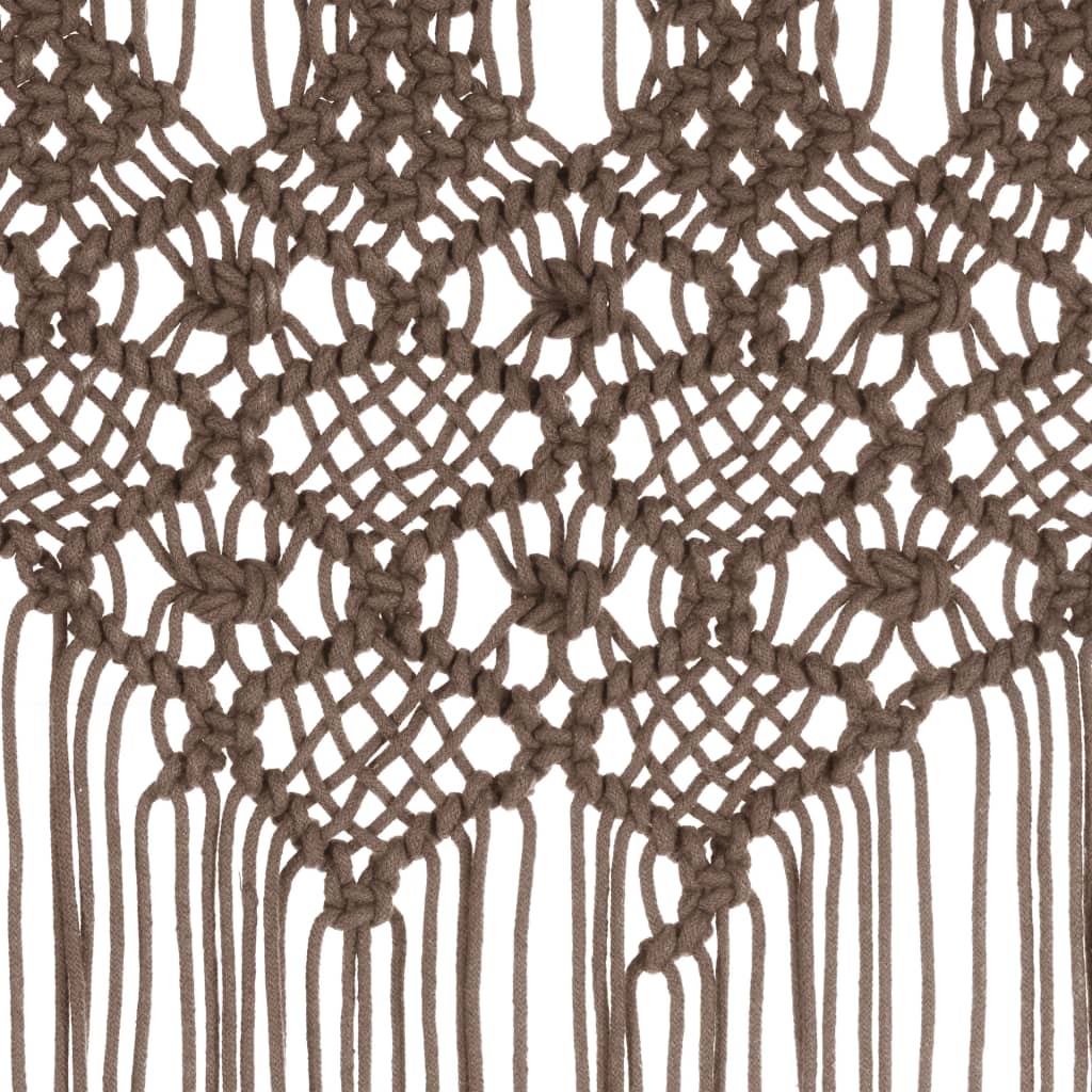 vidaXL Perdea macrame, gri taupe,140 x 240 cm, bumbac vidaXL Perdea macrame, gri taupe,140 x 240 cm, bumbac