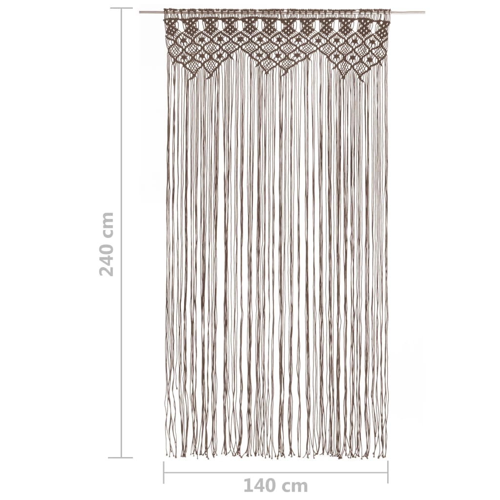 vidaXL Perdea macrame, gri taupe,140 x 240 cm, bumbac vidaXL Perdea macrame, gri taupe,140 x 240 cm, bumbac