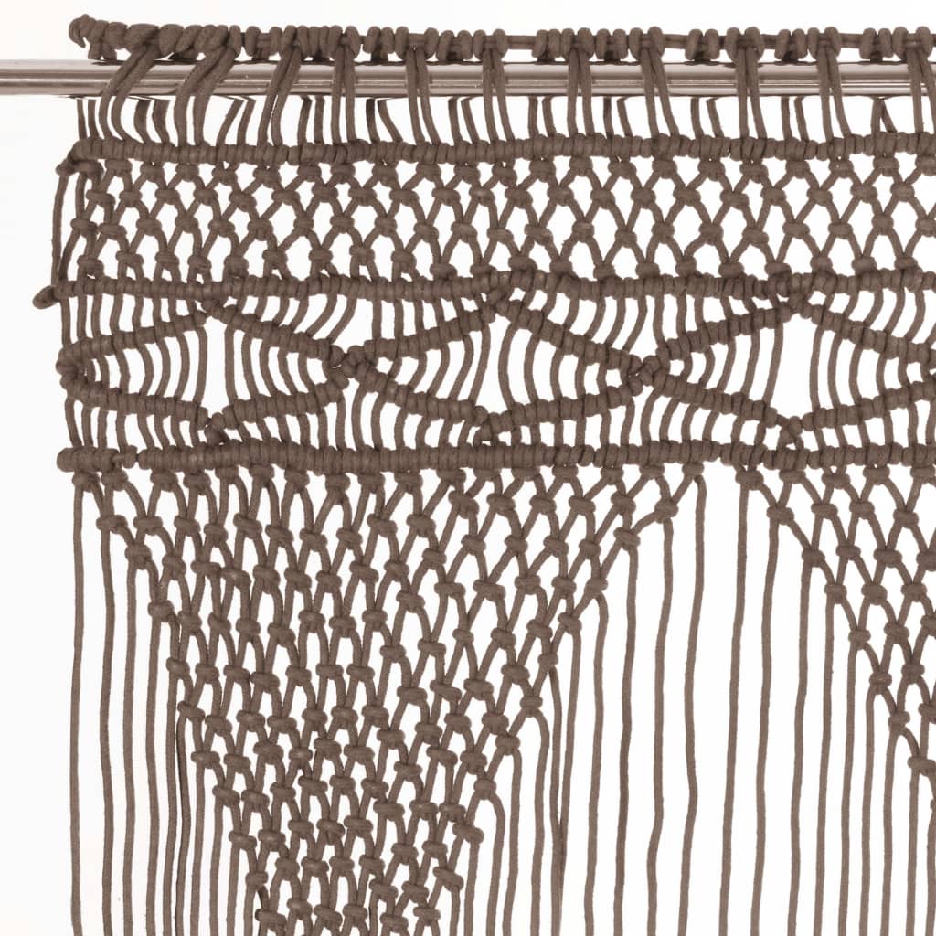 vidaXL Perdea macrame, gri taupe,140 x 240 cm, bumbac vidaXL Perdea macrame, gri taupe,140 x 240 cm, bumbac