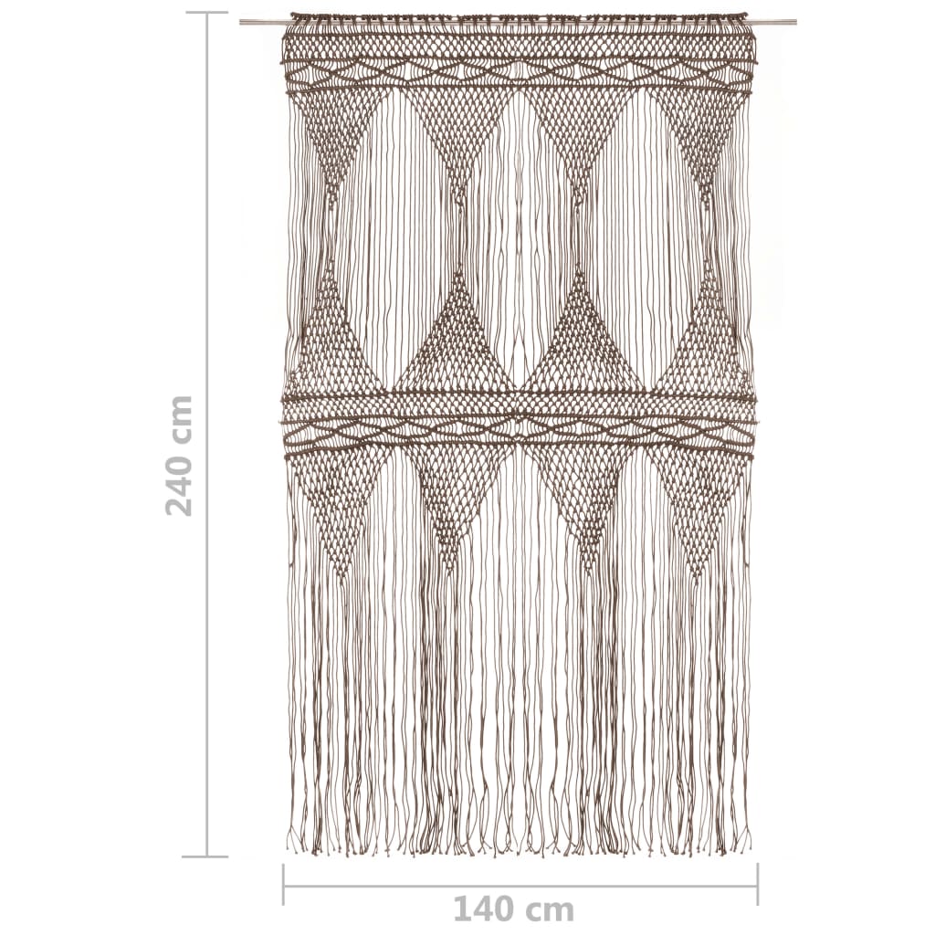 vidaXL Perdea macrame, gri taupe,140 x 240 cm, bumbac vidaXL Perdea macrame, gri taupe,140 x 240 cm, bumbac
