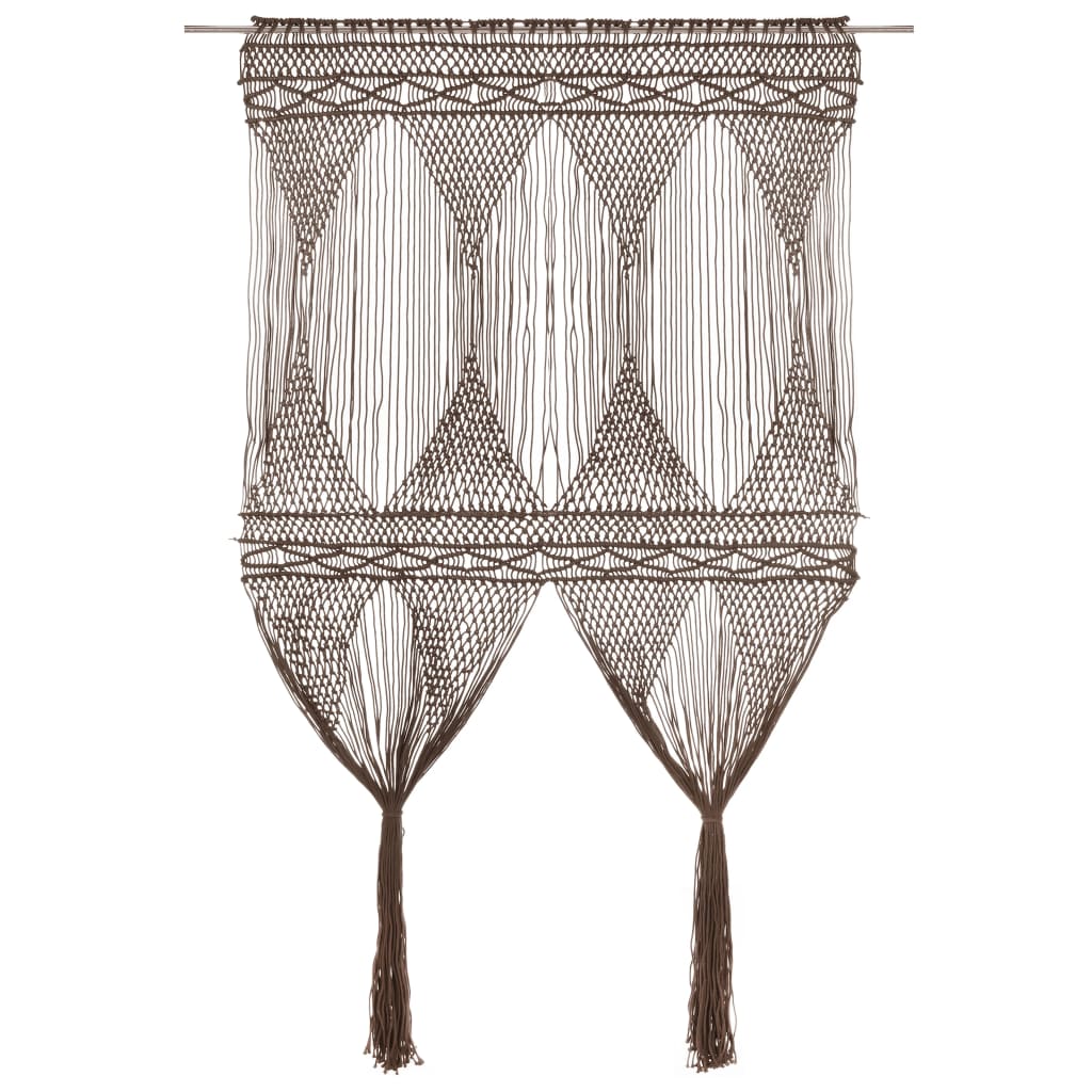 vidaXL Perdea macrame, gri taupe,140 x 240 cm, bumbac vidaXL Perdea macrame, gri taupe,140 x 240 cm, bumbac