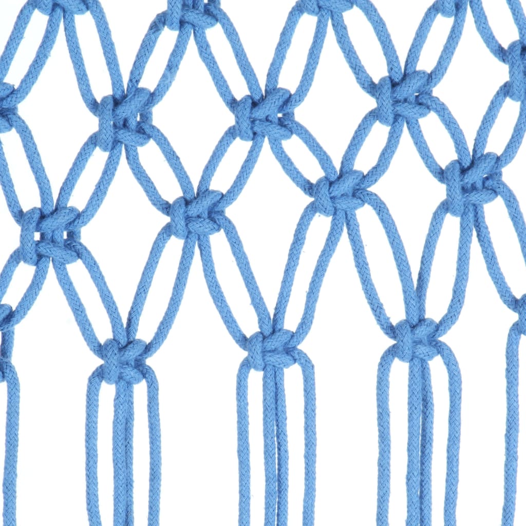 vidaXL Perdea macrame, albastru, 140 x 240 cm, bumbac vidaXL Perdea macrame, albastru, 140 x 240 cm, bumbac