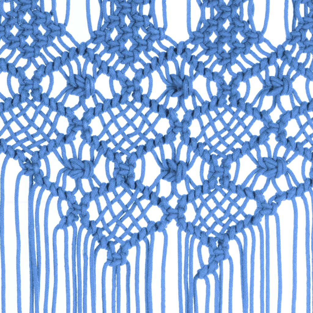 vidaXL Perdea macrame, albastru, 140 x 240 cm, bumbac vidaXL Perdea macrame, albastru, 140 x 240 cm, bumbac