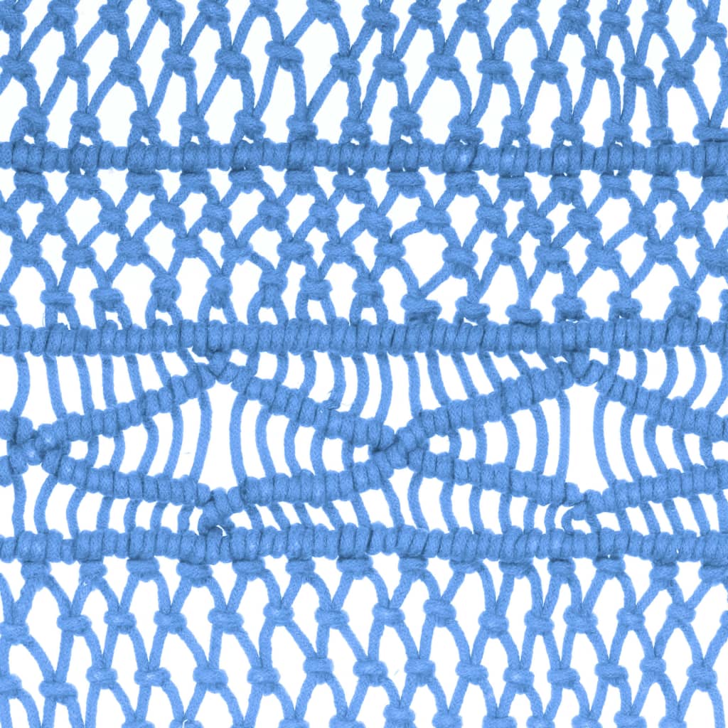vidaXL Perdea macrame, albastru, 140 x 240 cm, bumbac vidaXL Perdea macrame, albastru, 140 x 240 cm, bumbac