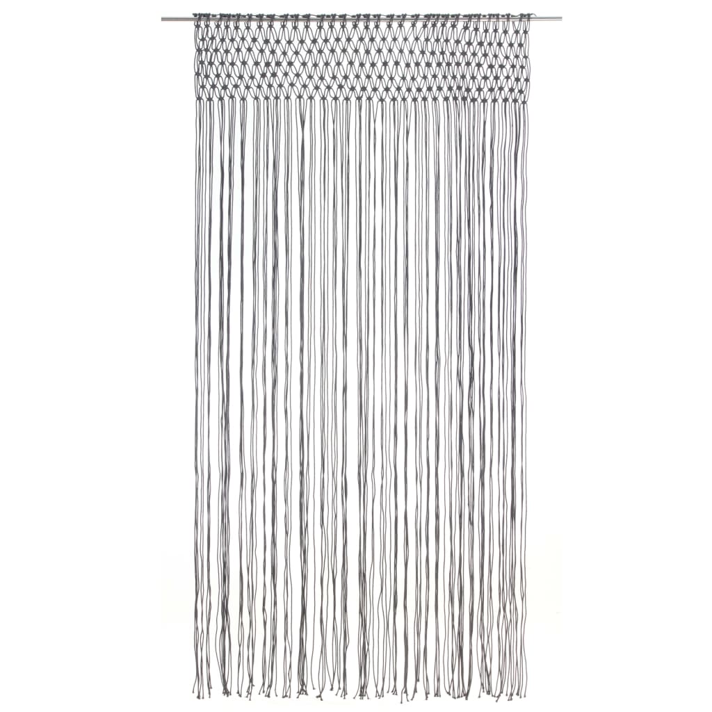 vidaXL Perdea macrame, antracit, 140 x 240 cm, bumbac vidaXL Perdea macrame, antracit, 140 x 240 cm, bumbac
