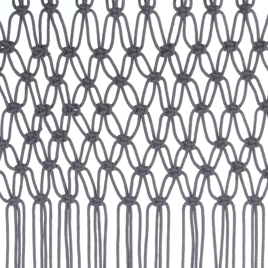 vidaXL Perdea macrame, antracit, 140 x 240 cm, bumbac vidaXL Perdea macrame, antracit, 140 x 240 cm, bumbac