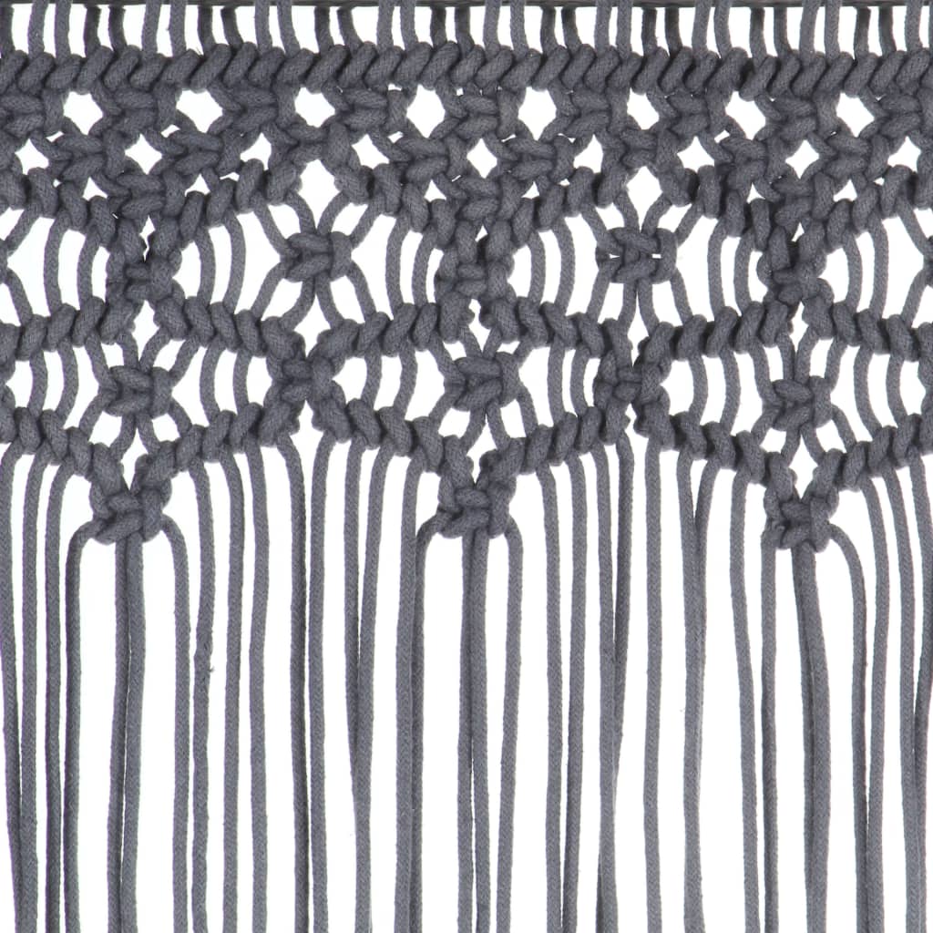 vidaXL Perdea macrame, antracit, 140 x 240 cm, bumbac vidaXL Perdea macrame, antracit, 140 x 240 cm, bumbac