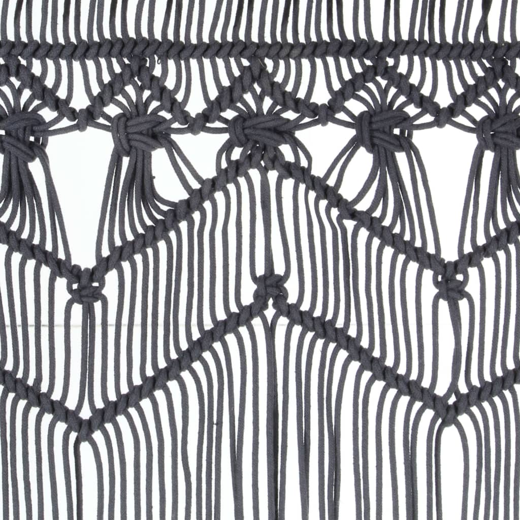 vidaXL Perdea macrame, antracit, 140 x 240 cm, bumbac vidaXL Perdea macrame, antracit, 140 x 240 cm, bumbac