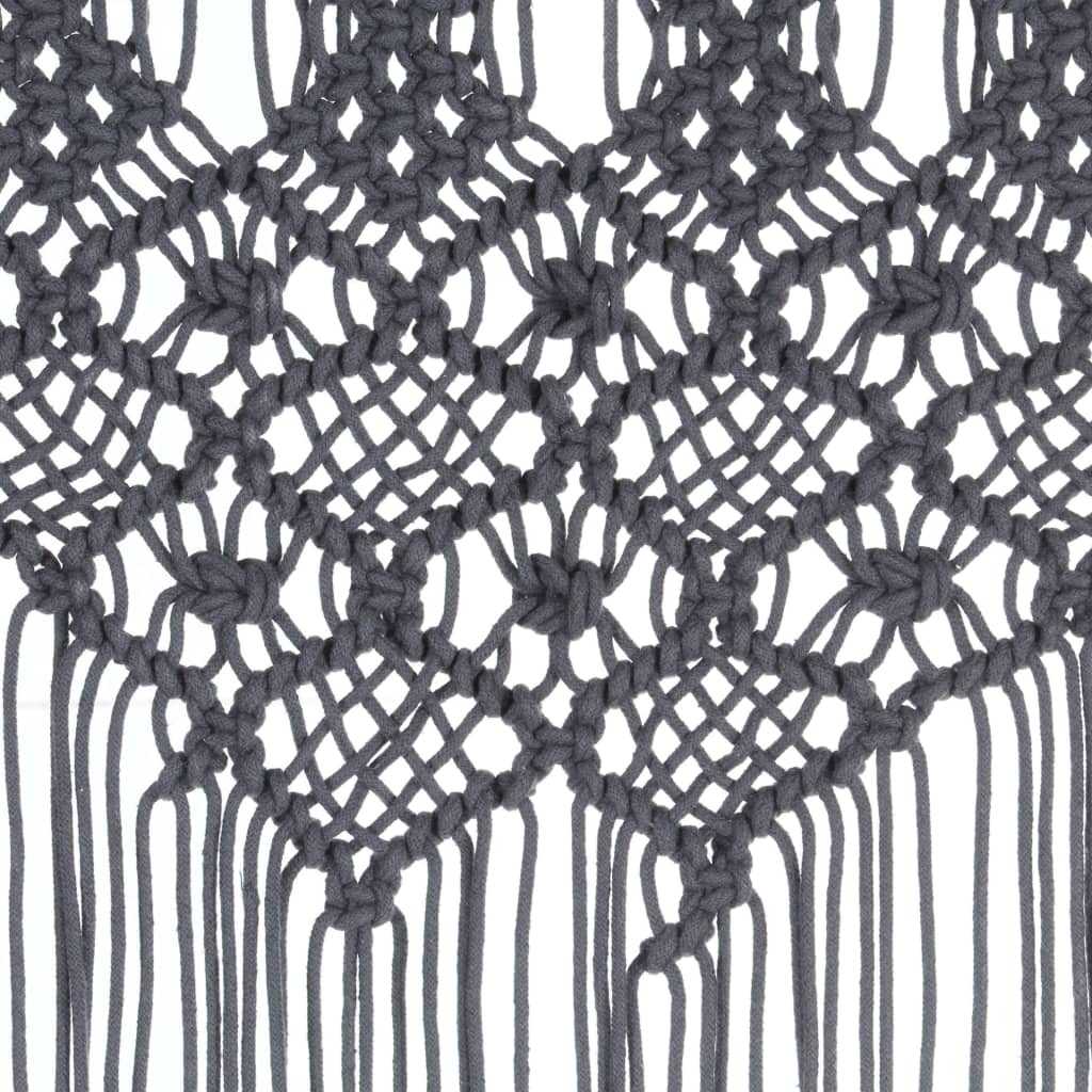 vidaXL Perdea macrame, antracit, 140 x 240 cm, bumbac vidaXL Perdea macrame, antracit, 140 x 240 cm, bumbac