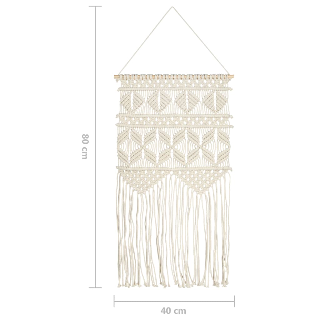 vidaXL Cuier de perete macrame, 40x80, bumbac vidaXL Cuier de perete macrame, 40x80, bumbac