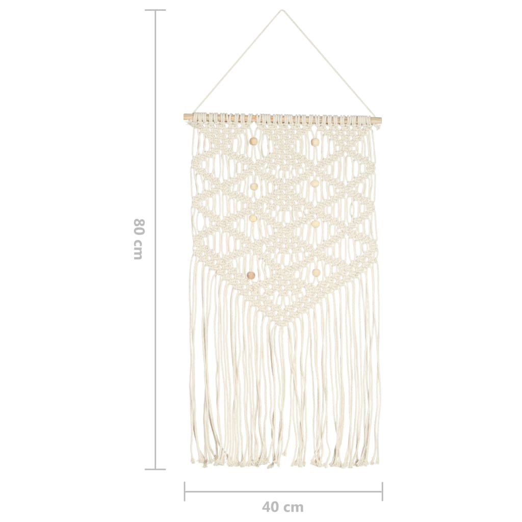 vidaXL Cuier de perete Macrame, 40x80, bumbac vidaXL Cuier de perete Macrame, 40x80, bumbac