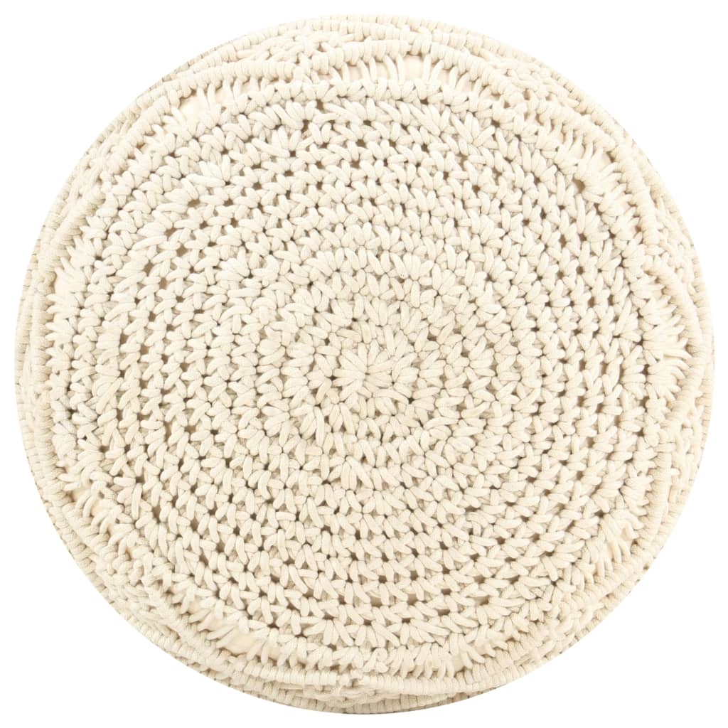 vidaXL Taburet puf macrame lucrat manual, 45 x 30 cm, bumbac vidaXL Taburet puf macrame lucrat manual, 45 x 30 cm, bumbac