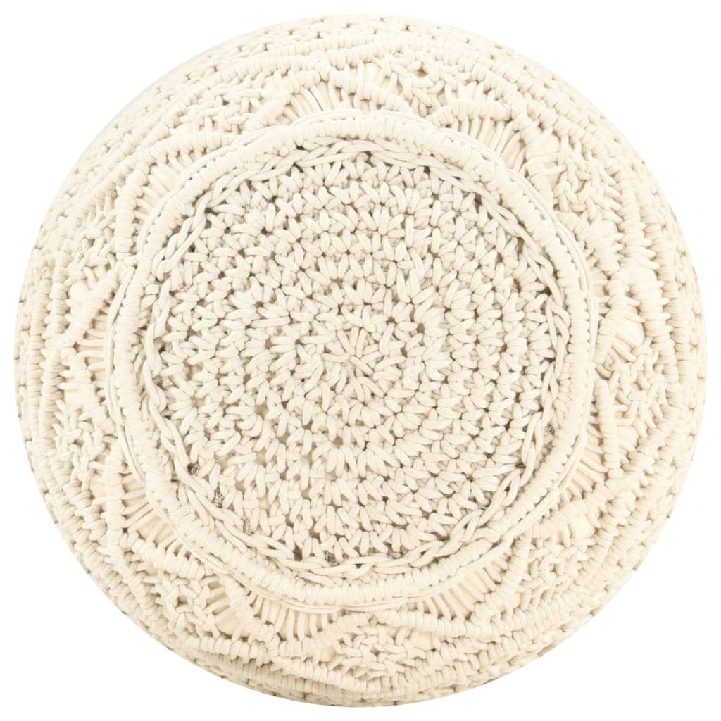 vidaXL Taburet puf macrame lucrat manual, 45 x 30 cm, bumbac vidaXL Taburet puf macrame lucrat manual, 45 x 30 cm, bumbac