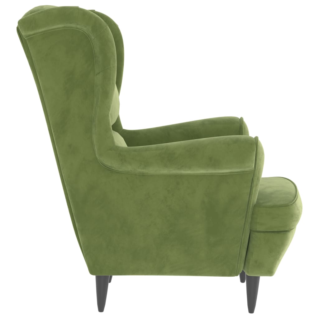 vidaXL Fotoliu, verde deschis, catifea