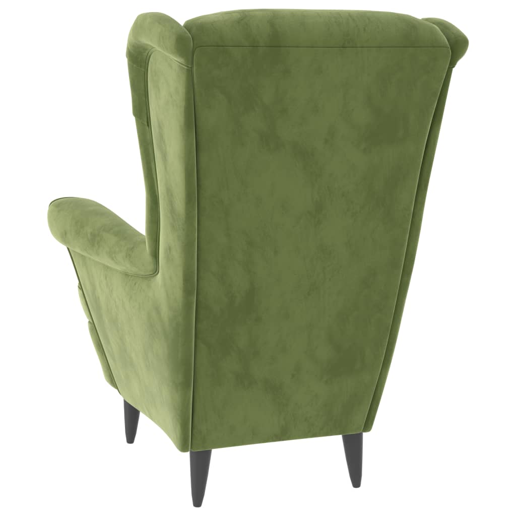 vidaXL Fotoliu, verde deschis, catifea