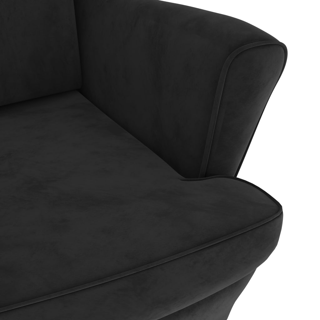 vidaXL Fotoliu, negru, catifea vidaXL Fotoliu, negru, catifea