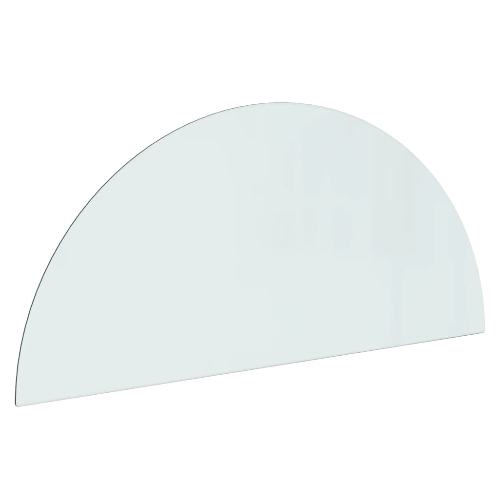 vidaXL Placă de sticlă pentru șemineu, semi-rotundă, 1200x500 mm