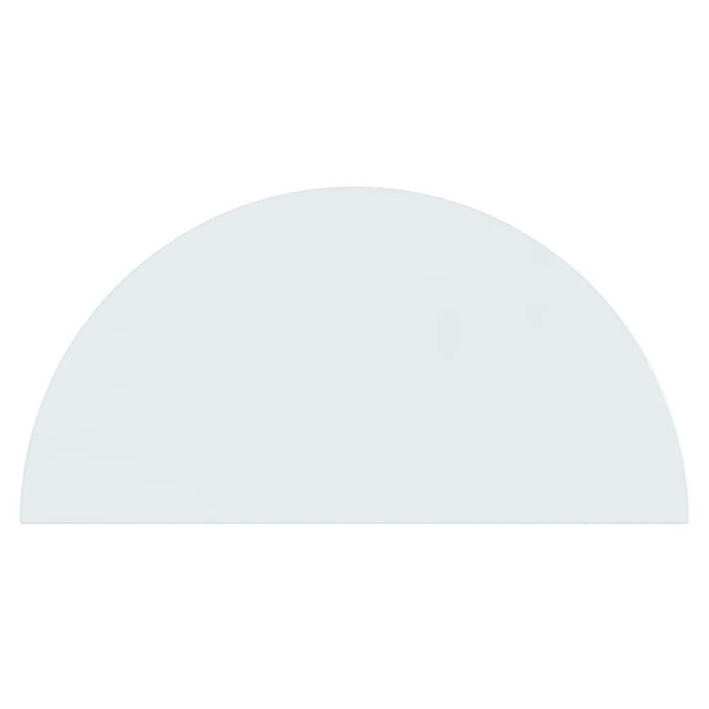 vidaXL Placă de sticlă pentru șemineu, semi-rotundă, 1000x500 mm