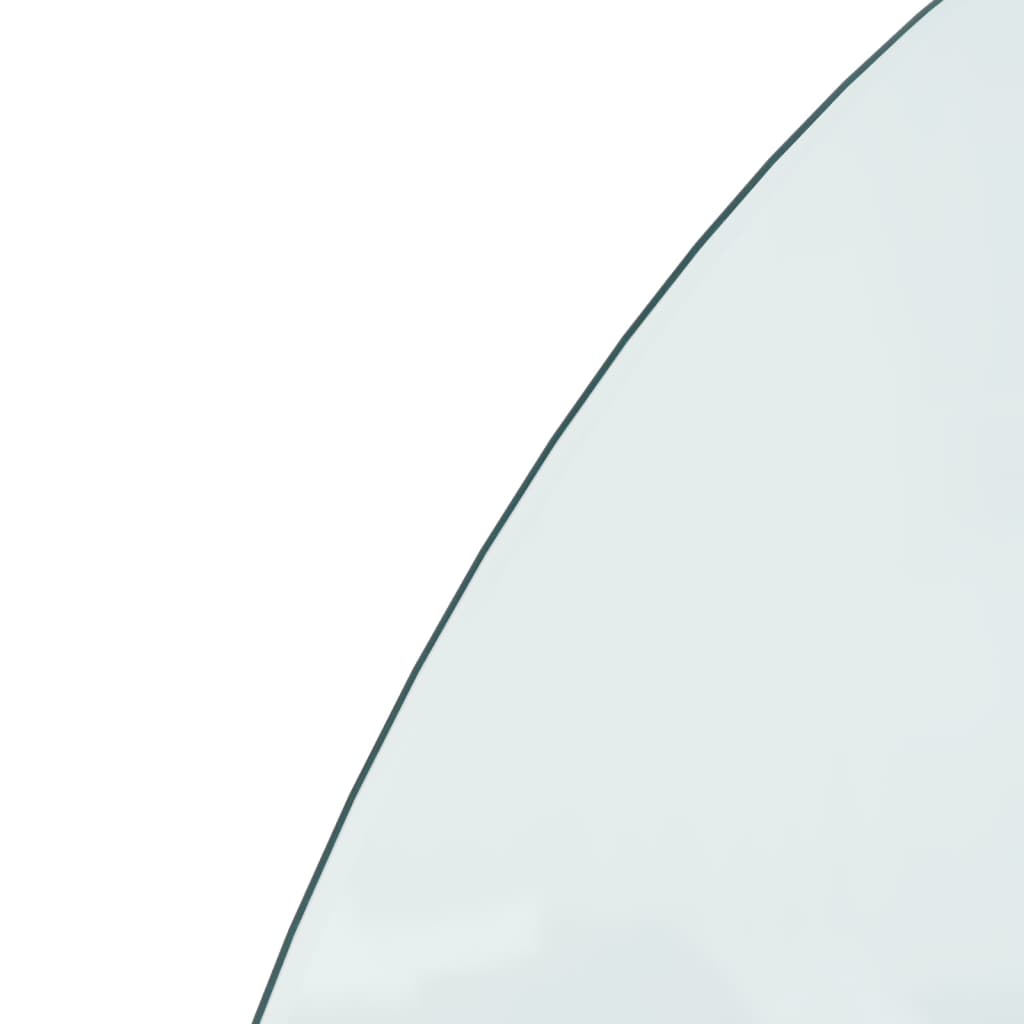 vidaXL Placă de sticlă pentru șemineu, semi-rotundă, 1000x500 mm