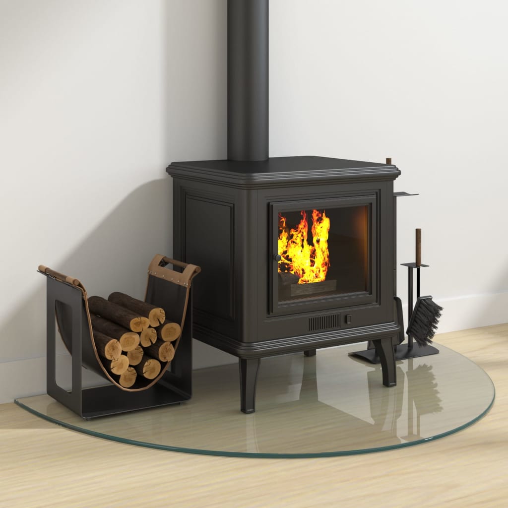 vidaXL Placă de sticlă pentru șemineu, semi-rotundă, 1000x600 mm vidaXL Placă de sticlă pentru șemineu, semi-rotundă, 1000x600 mm
