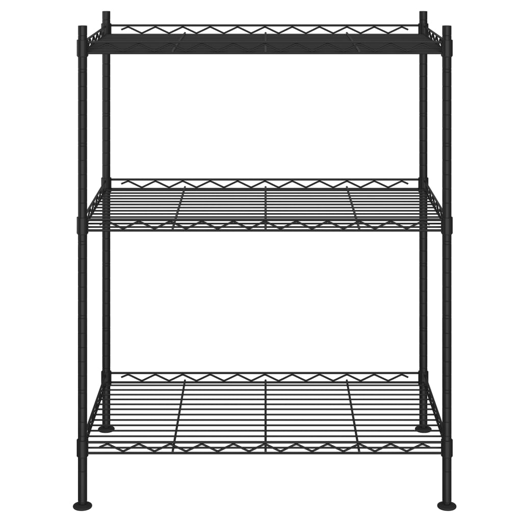 vidaXL Raft de depozitare, 3 niveluri, negru, 60 x 35 x 76 cm, 150 kg vidaXL Raft de depozitare, 3 niveluri, negru, 60 x 35 x 76 cm, 150 kg