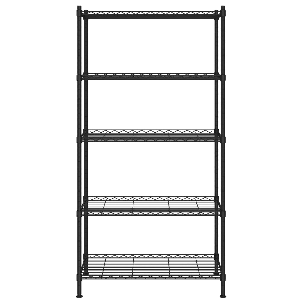 vidaXL Raft depozitare, 5 niveluri, negru, 90x35x180 cm, 250 kg vidaXL Raft depozitare, 5 niveluri, negru, 90x35x180 cm, 250 kg