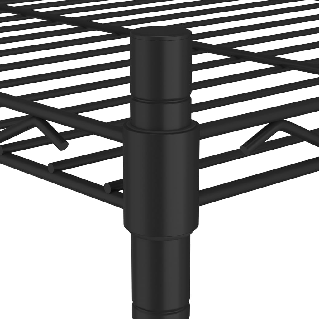 vidaXL Raft depozitare cu roți, 3 niveluri, negru, 60x35x81cm, 150 kg vidaXL Raft depozitare cu roți, 3 niveluri, negru, 60x35x81cm, 150 kg