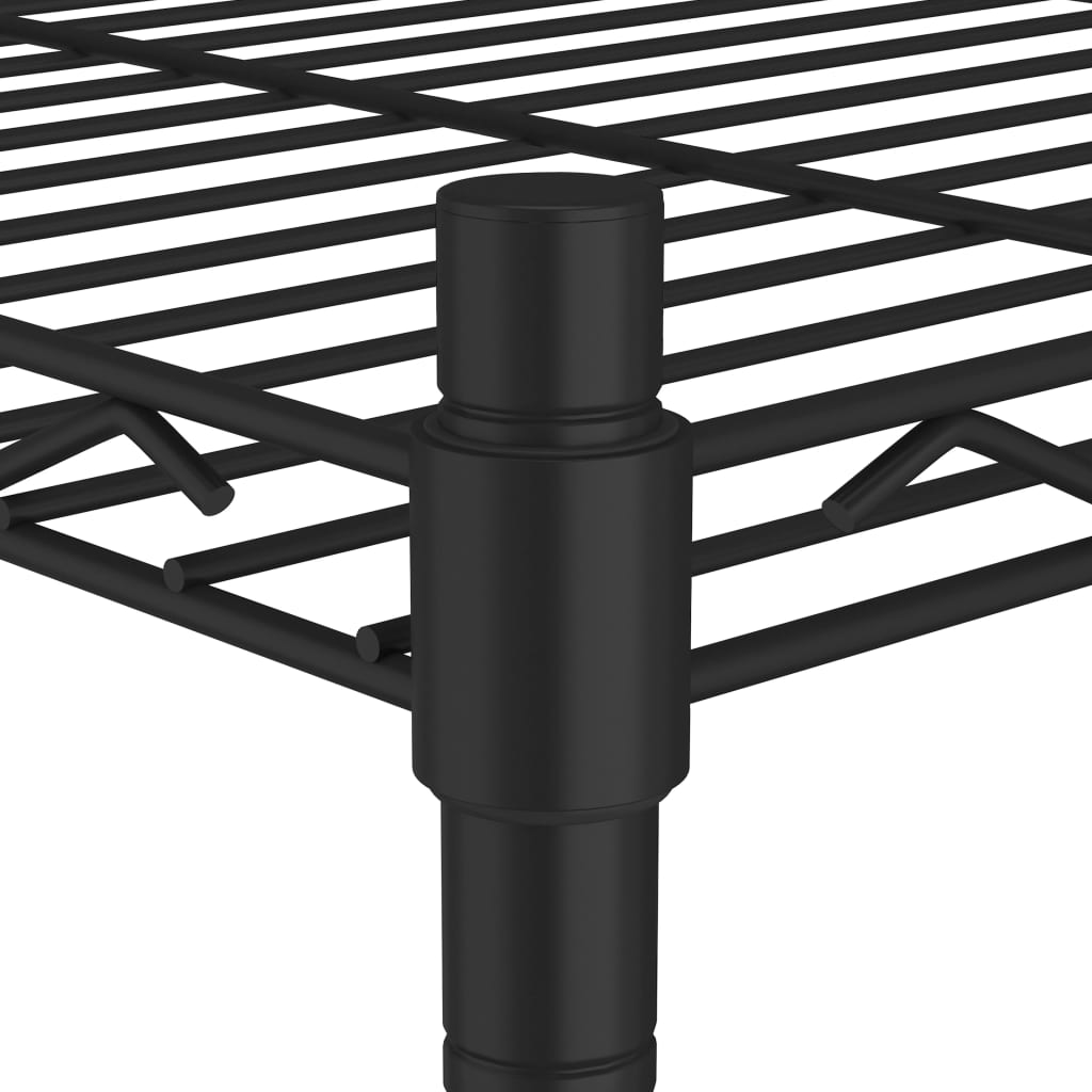 vidaXL Raft depozitare cu roți 5 niveluri negru 75x35x155 cm 250 kg vidaXL Raft depozitare cu roți 5 niveluri negru 75x35x155 cm 250 kg