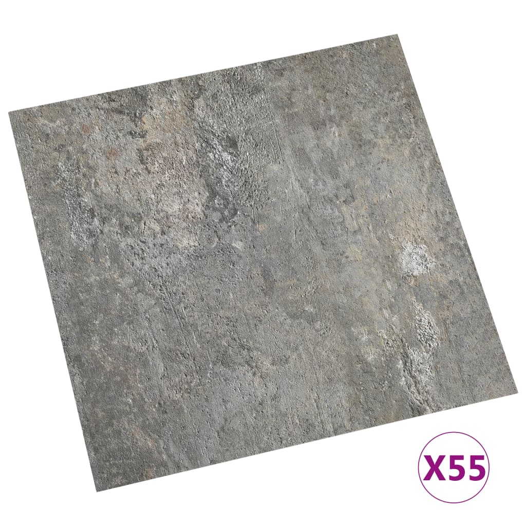 vidaXL Plăci de pardoseală autoadezive, 55 buc., gri, PVC, 5,11 m² vidaXL Plăci de pardoseală autoadezive, 55 buc., gri, PVC, 5,11 m²