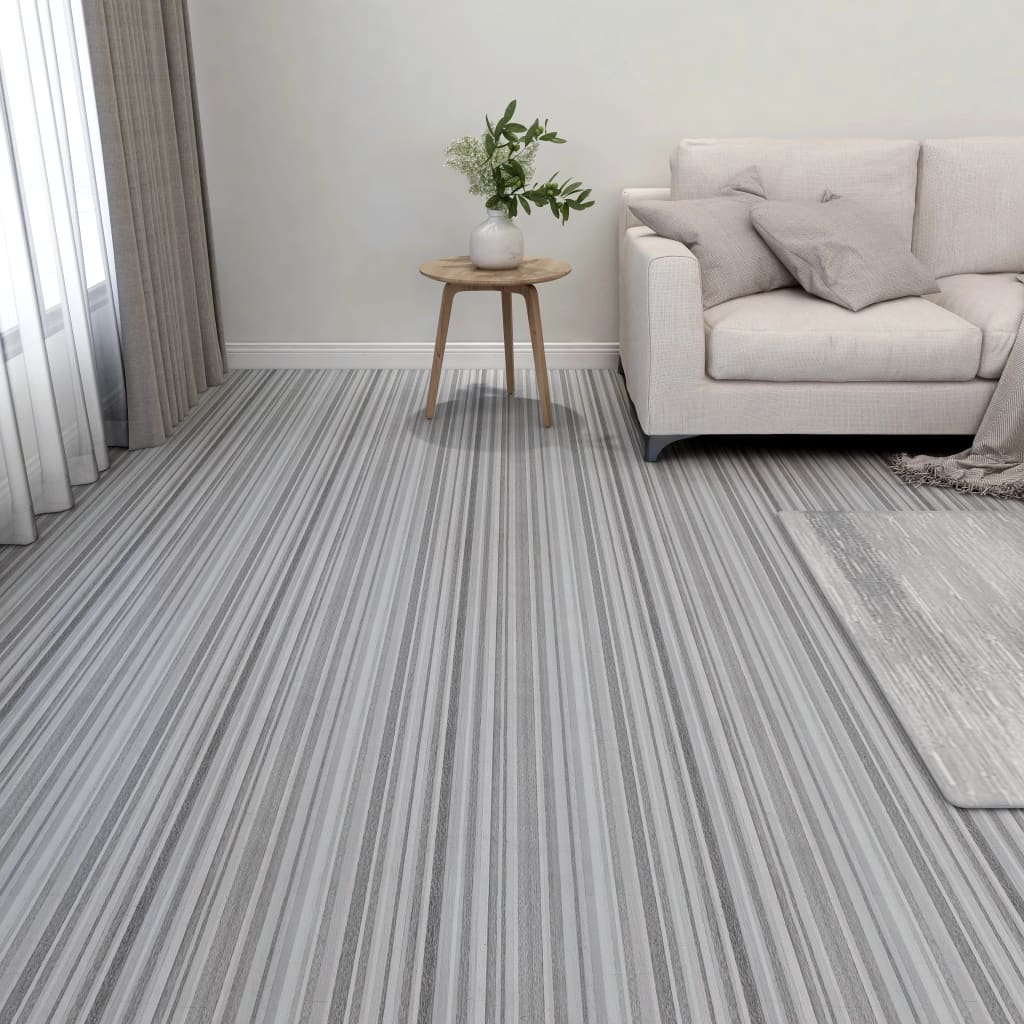 vidaXL Plăci pardoseală autoadezive 55 buc. gri deschis PVC 5,11 m² vidaXL Plăci pardoseală autoadezive 55 buc. gri deschis PVC 5,11 m²