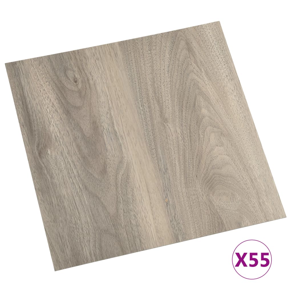 vidaXL Plăci de pardoseală autoadezive 55 buc. gri taupe PVC 5,11 m² vidaXL Plăci de pardoseală autoadezive 55 buc. gri taupe PVC 5,11 m²