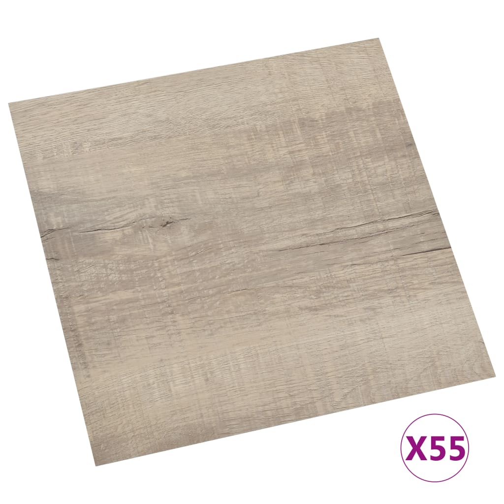 vidaXL Plăci de pardoseală autoadezive 55 buc. gri taupe PVC 5,11 m² vidaXL Plăci de pardoseală autoadezive 55 buc. gri taupe PVC 5,11 m²