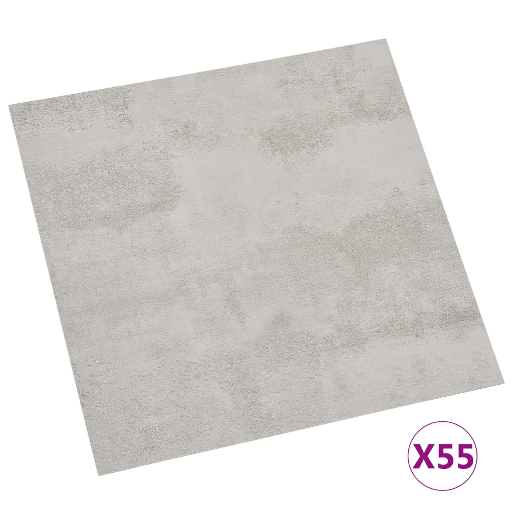 vidaXL Plăci pardoseală autoadezive 55 buc. gri deschis PVC 5,11 m² vidaXL Plăci pardoseală autoadezive 55 buc. gri deschis PVC 5,11 m²