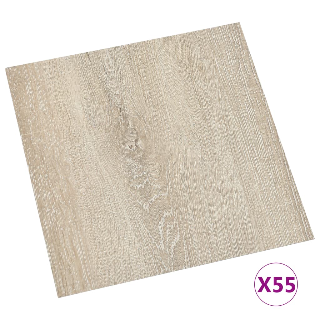 vidaXL Plăci de pardoseală autoadezive, 55 buc., bej, PVC, 5,11 m² vidaXL Plăci de pardoseală autoadezive, 55 buc., bej, PVC, 5,11 m²