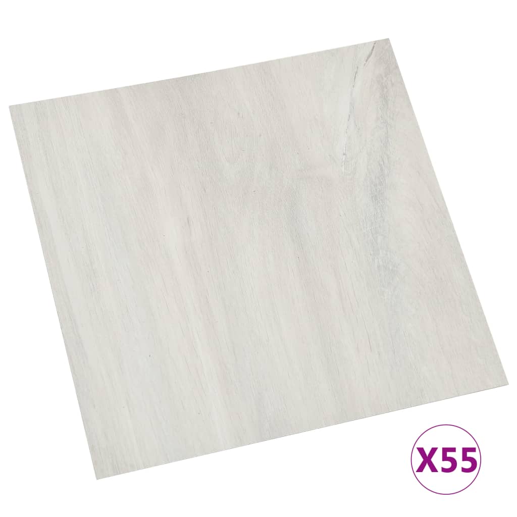 vidaXL Plăci de pardoseală autoadezive, 55 buc., crem, 5,11 m² PVC vidaXL Plăci de pardoseală autoadezive, 55 buc., crem, 5,11 m² PVC