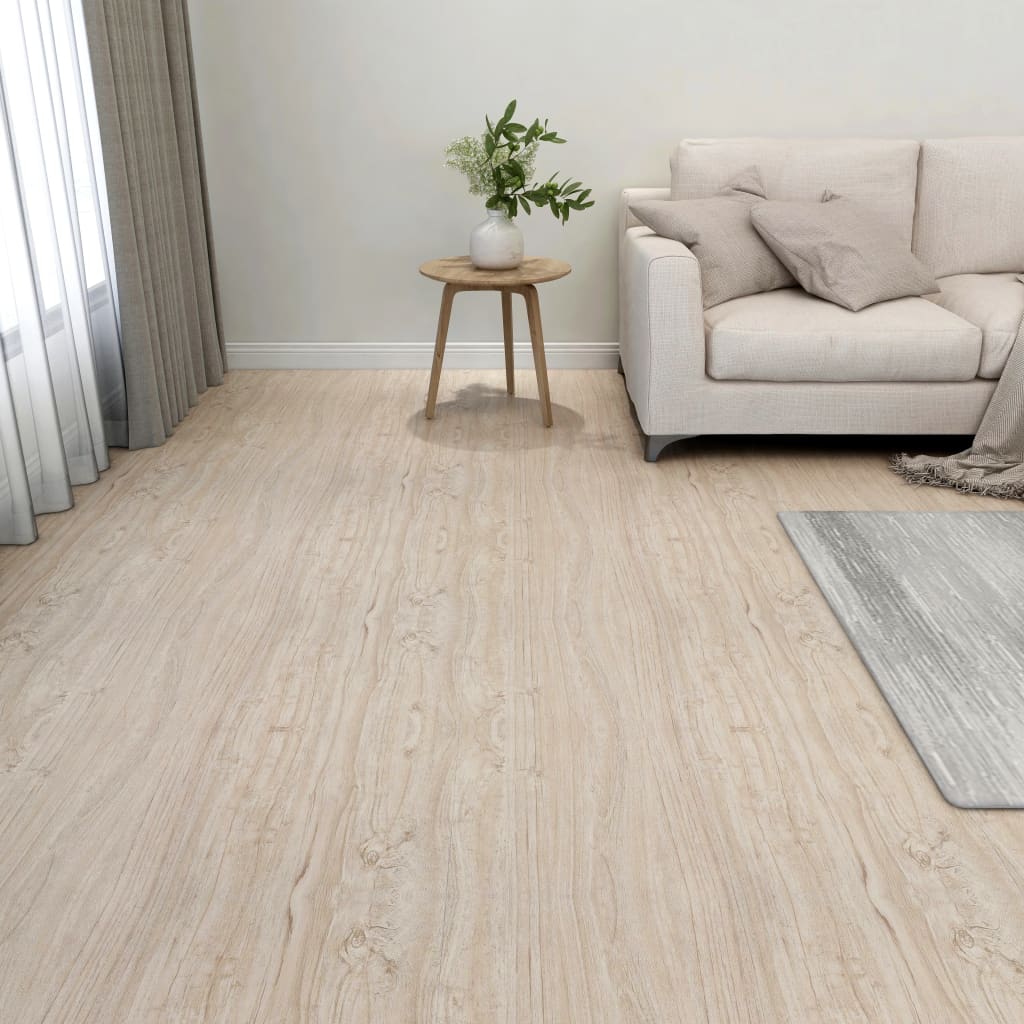 vidaXL Plăci de pardoseală autoadezive 55 buc. maro deschis PVC 5,11m² vidaXL Plăci de pardoseală autoadezive 55 buc. maro deschis PVC 5,11m²