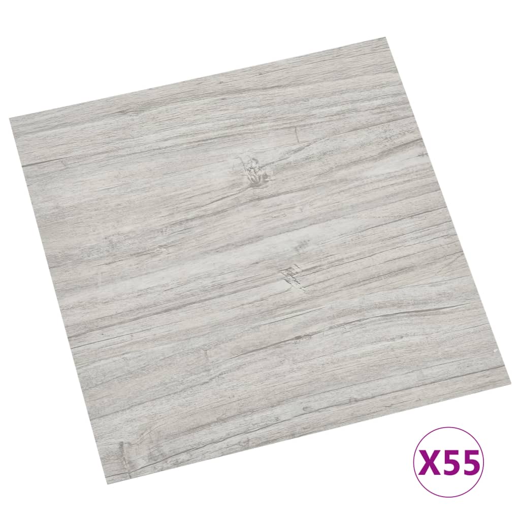 vidaXL Plăci pardoseală autoadezive 55 buc. gri deschis PVC 5,11 m² vidaXL Plăci pardoseală autoadezive 55 buc. gri deschis PVC 5,11 m²