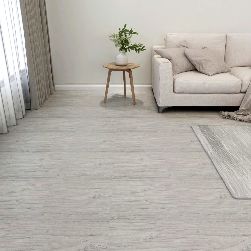 vidaXL Plăci pardoseală autoadezive 55 buc. gri deschis PVC 5,11 m² vidaXL Plăci pardoseală autoadezive 55 buc. gri deschis PVC 5,11 m²