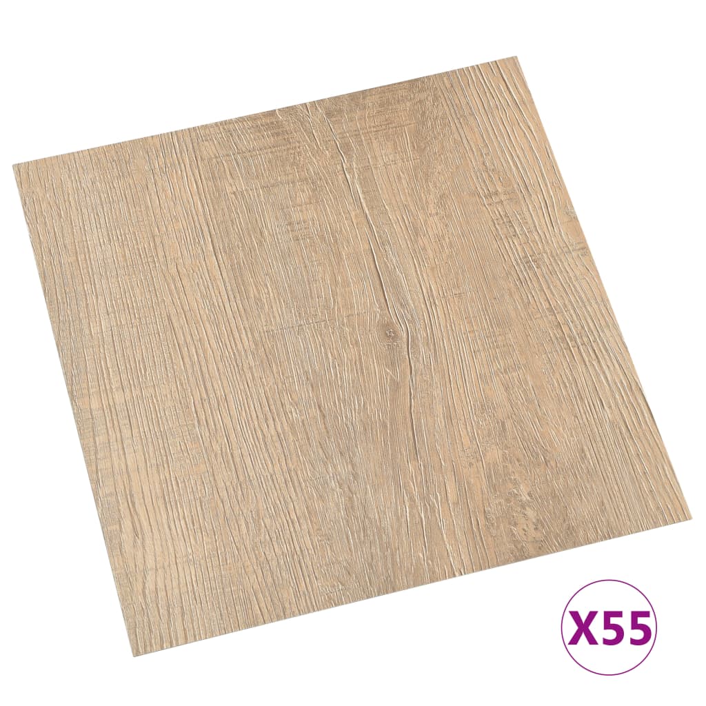 vidaXL Plăci de pardoseală autoadezive, 55 buc., maro, PVC, 5,11 m² vidaXL Plăci de pardoseală autoadezive, 55 buc., maro, PVC, 5,11 m²