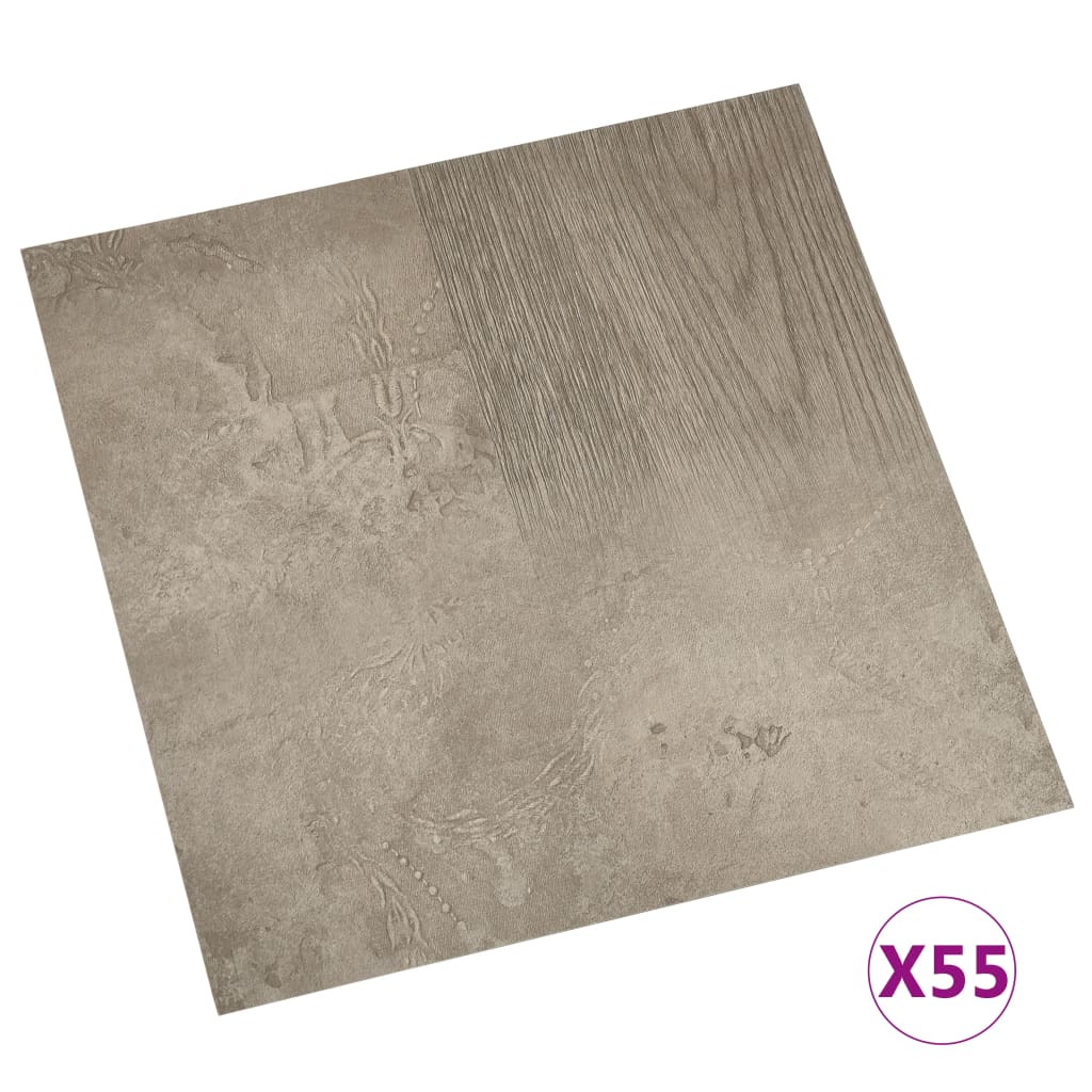 vidaXL Plăci de pardoseală autoadezive, 55 buc., gri, PVC, 5,11 m² vidaXL Plăci de pardoseală autoadezive, 55 buc., gri, PVC, 5,11 m²