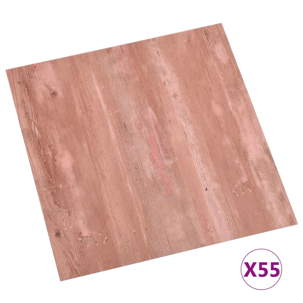 vidaXL Plăci de pardoseală autoadezive, 55 buc., roșu, PVC, 5,11 m² vidaXL Plăci de pardoseală autoadezive, 55 buc., roșu, PVC, 5,11 m²