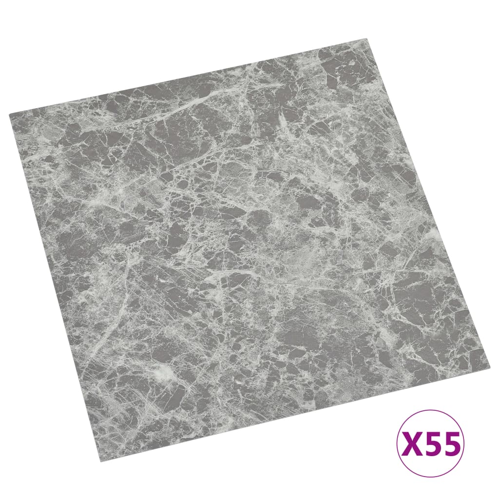 vidaXL Plăci pardoseală autoadezive, 55 buc., gri beton, 5,11 m², PVC