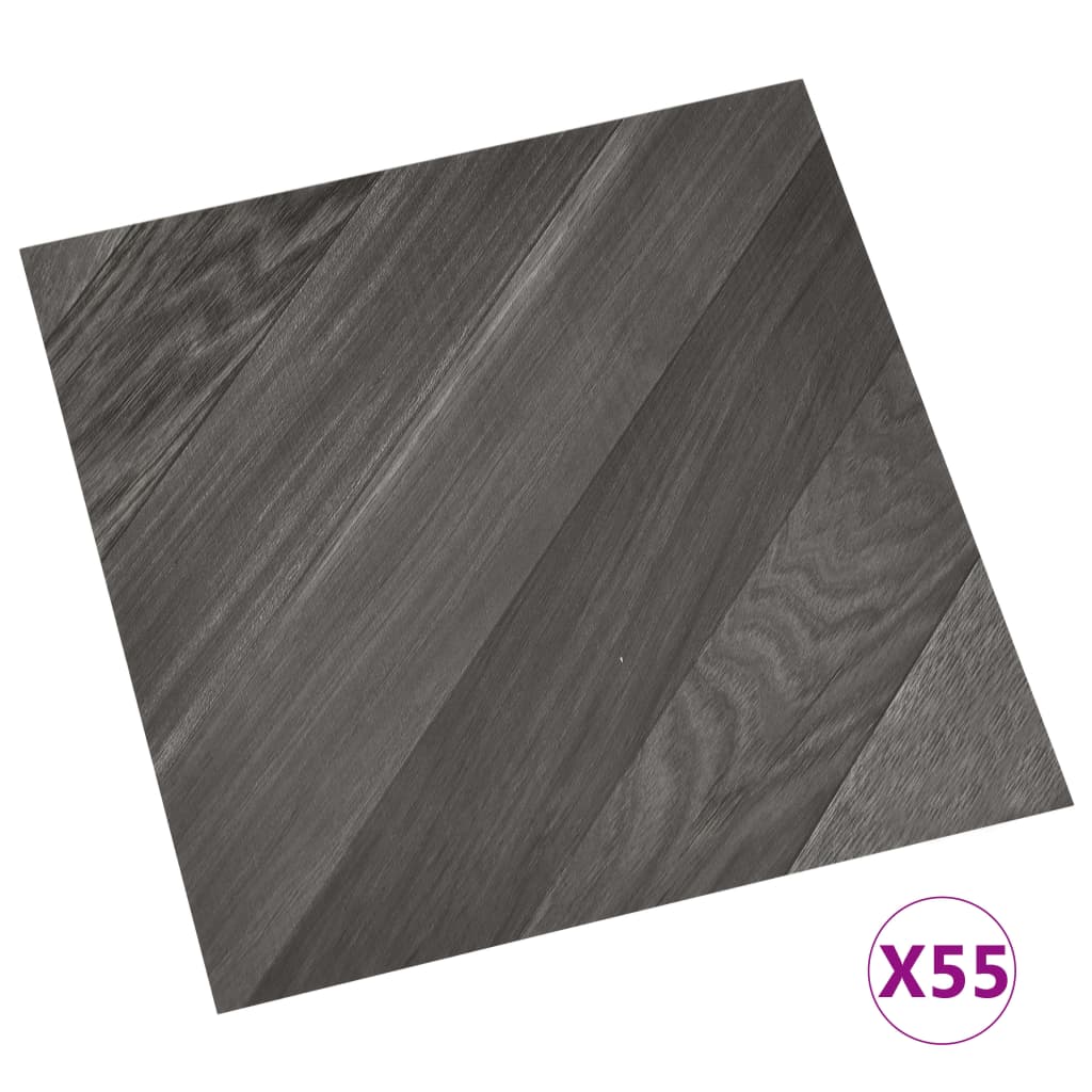 vidaXL Plăci pardoseală autoadezive 55 buc. gri PVC dungi 5,11 m² vidaXL Plăci pardoseală autoadezive 55 buc. gri PVC dungi 5,11 m²