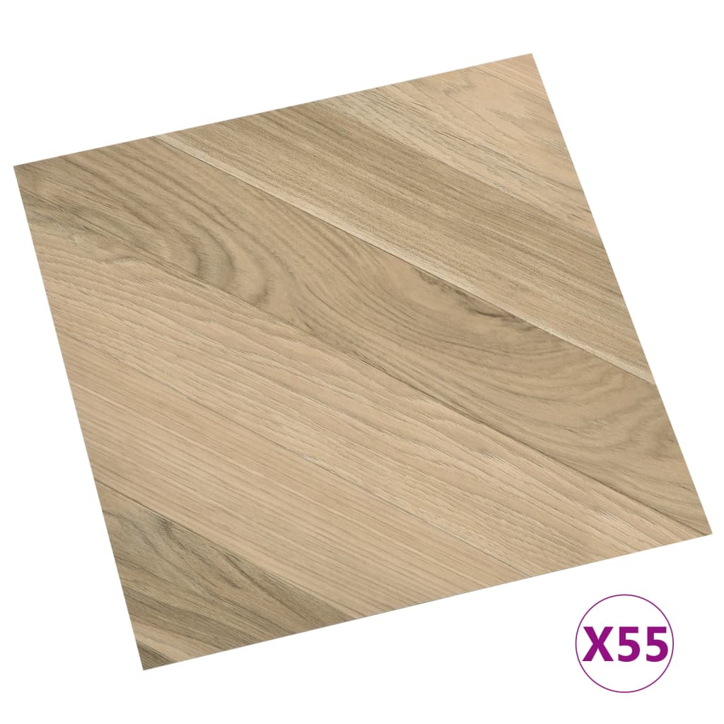 vidaXL Plăci pardoseală autoadezive, 55 buc., maro dungi, PVC 5,11 m² vidaXL Plăci pardoseală autoadezive, 55 buc., maro dungi, PVC 5,11 m²