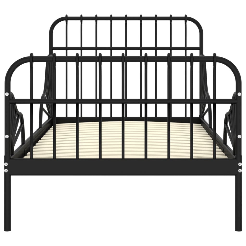 vidaXL Cadru de pat extensibil, negru, 80x130/200 cm, metal vidaXL Cadru de pat extensibil, negru, 80x130/200 cm, metal