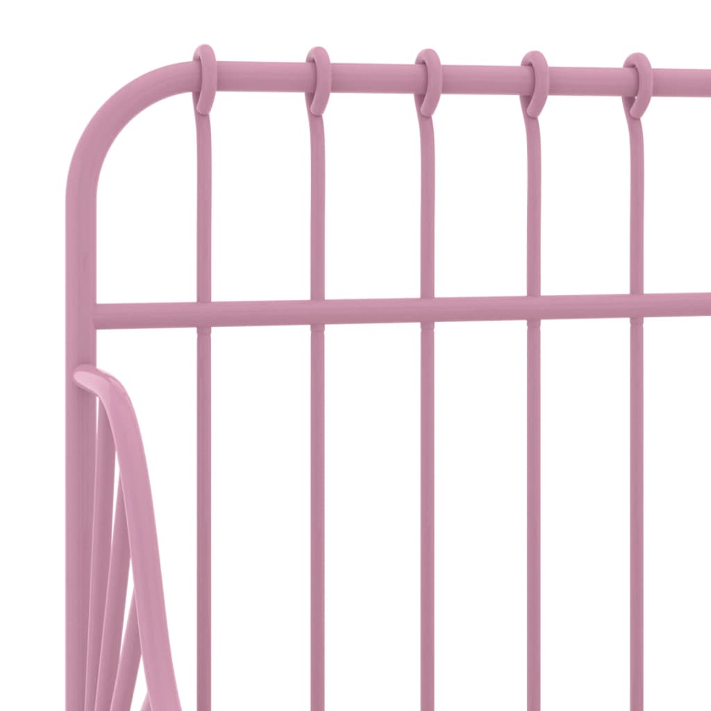vidaXL Cadru de pat extensibil, roz, metal, 80x130/200 cm